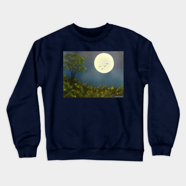 Super Moon Crewneck Sweatshirt by Edwardtiptonart